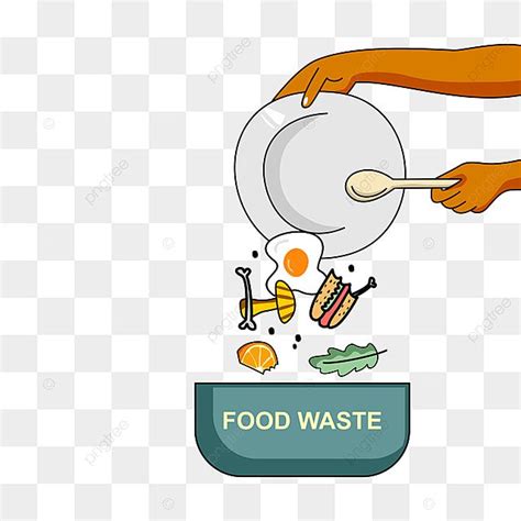 Throwing Food Waste In Trash Can Vector And PNG