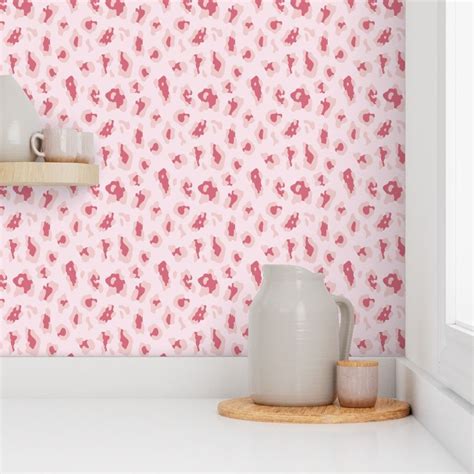 Pinky Cheetah Coordinate Kitch Valentine Wallpaper Spoonflower