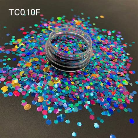 10 tip 1 6mm Karışık Renk Tıknaz Glitter Altıgenler Tırnak Yüz Vücut