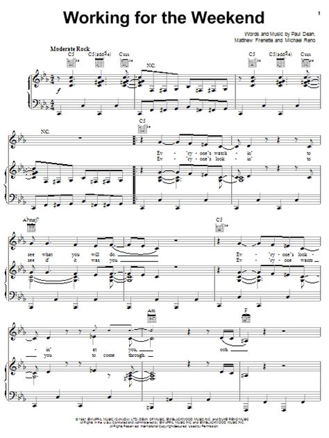 Loverboy "Working For The Weekend" Sheet Music & Chords for Guitar Tab | Download PDF Score - 5