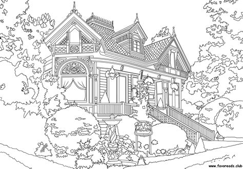 Victorian House 3460×2405 House Colouring Pages Adult Coloring