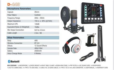 Digimore Semi Professional Condensro Microphone Kit D 440 At 5099