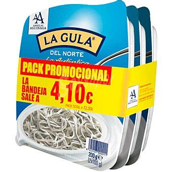 Angulas Aguinaga La Gula Del Norte Fresca Pack 3 Bandejas X 200 G