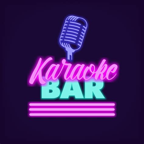 Premium Vector Karaoke Bar Neon Sign