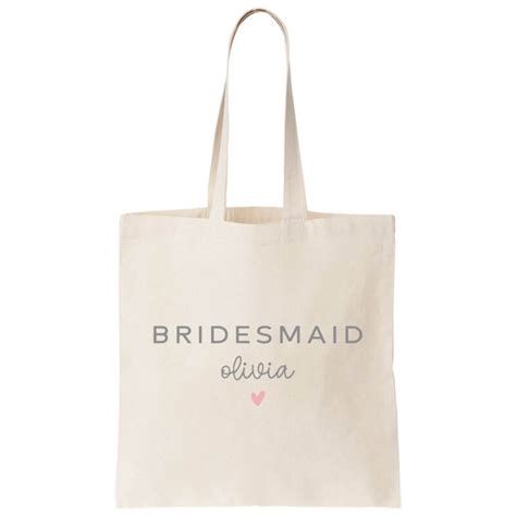 Bridesmaid Canvas Tote Bag With Name Personalized Brides