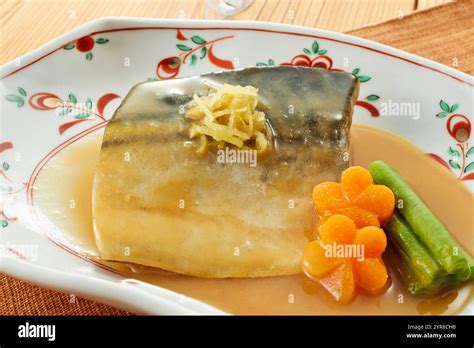 Simmered Mackerel In Miso Stock Photo Alamy