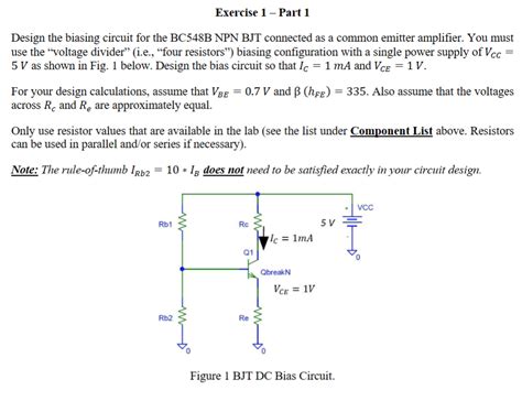 Solved Component List Transistor Bc548b The Data Sheet Of