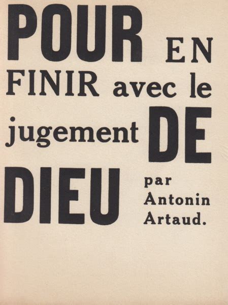 Pour En Finir Avec Le Jugement De Dieu By Artaud Antonin 6 1948