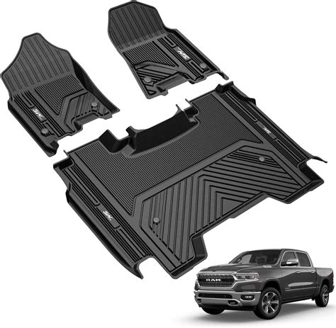 Maxliner Custom Floor Mats 2 Row Liner Set Black Compatible With 19 22 Ram 1500 Quad