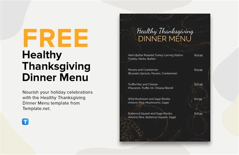 Free Thanksgiving Menu Templates Editable And Printable