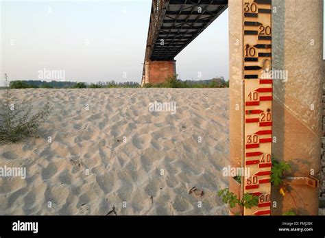 Lombardy The Po Valley Italy Extraordinary Drought At Becca Bridge