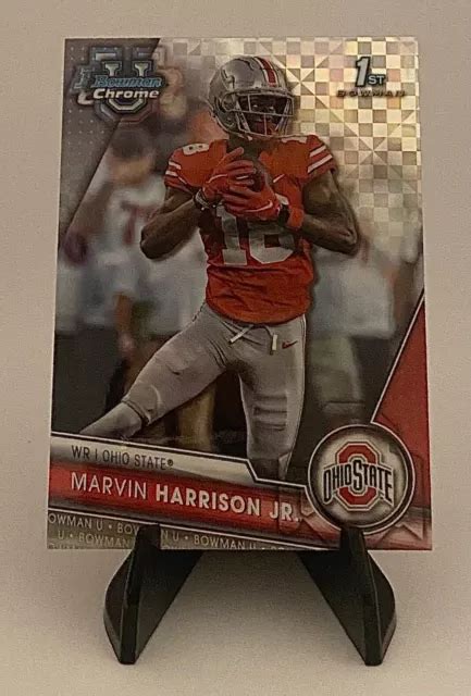 MARVIN HARRISON JR 2023 Bowman Chrome University 100 X Fractor 1st RC