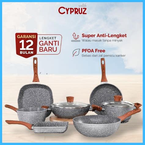 Jual Cypruz Marble Wok Pan Fry Pan Sauce Pan Tamagoyaki Grill Pan Wajan