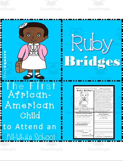 Reading Comprehension For Black And Womens History Month Ruby Bridges