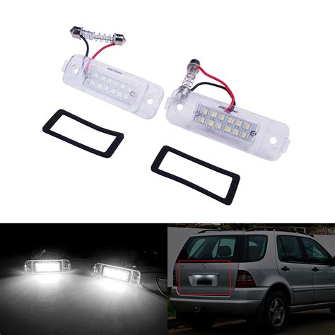 ANGRONG 2x Error Free LED License Number Plate Light Lamps For Mercedes