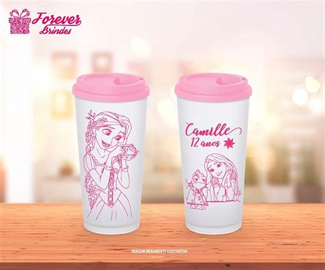 Copo Ecológico Café ANIVERSÁRIO RAPUNZEL FOREVER BRINDES