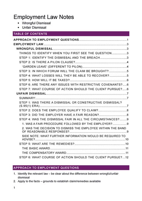 Ct Employment Law Notes Employment Law Notes Wrongful Dismissal