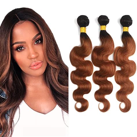 Amazon Biottihair Ombre Bundles Human Hair Brown 1b 30 Body Wave