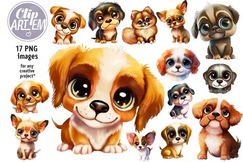 Adorable Cartoon Puppies Clip Art Bundle Graphic By ClipArtem