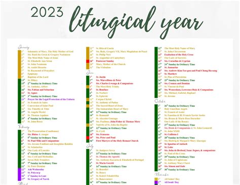 Catholic Calendar Of Saints And Feast Days 2024 Printable Word Searches