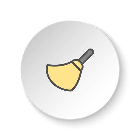 Round button for web icon, clear, broom. Button banner round, badge interface for application ...