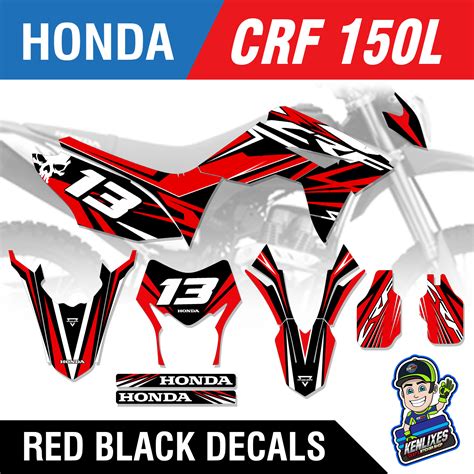 Honda CRF 150 Full Body Sticker Decals RED BLACK Edition Kenlixes