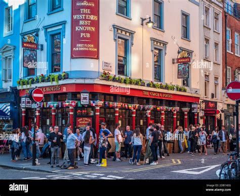 Coach and Horses Pub in London's Soho. The famous Coach & Horses at 29 Greek Street in London's ...