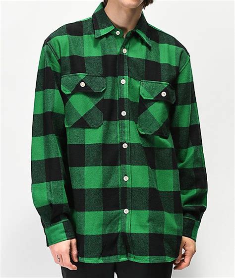 Rothco Heavy Green Plaid Flannel Shirt Zumiez Green Flannel Shirt