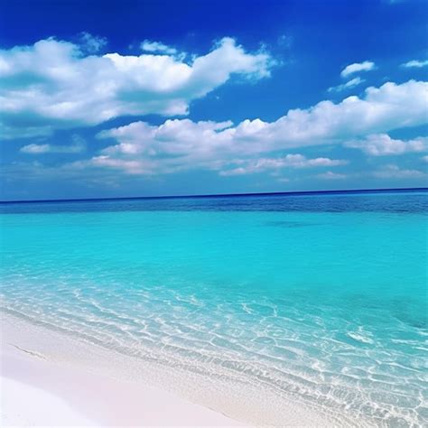 Premium AI Image | there is a white sand beach with a blue ocean and a ...