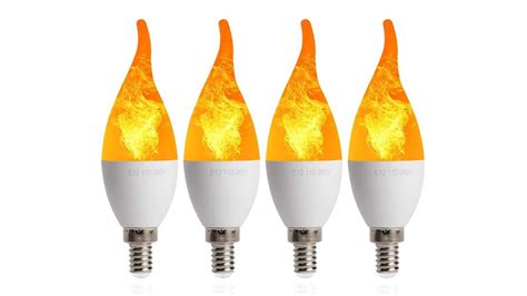 4 Pack LED Fire Flicker Flame Candelabra Light Bulb YouTube