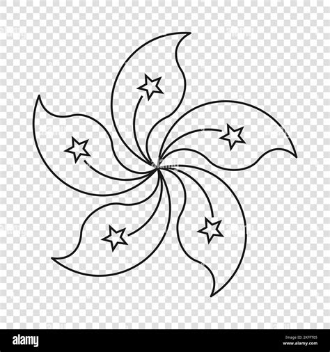 Thin line emblem of Hong Kong. National symbol on transparent ...