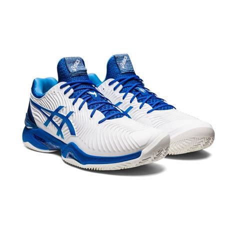 Asics Court Ff Novak Clay White Tuna Blue Tennis Zone Tennis Shop