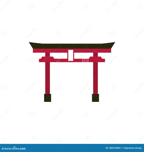 Landmark Gate Culture Traditional Japan Icon Stock Vector