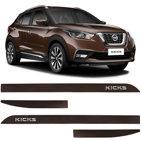 Friso Lateral Nissan Kicks 2017 A 2020 Cinza Rust Cromado Clickcar