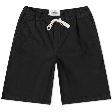 Corridor Twill Drawstring Shorts Black End