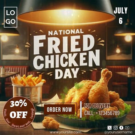 National Fried Chicken Day Template Postermywall