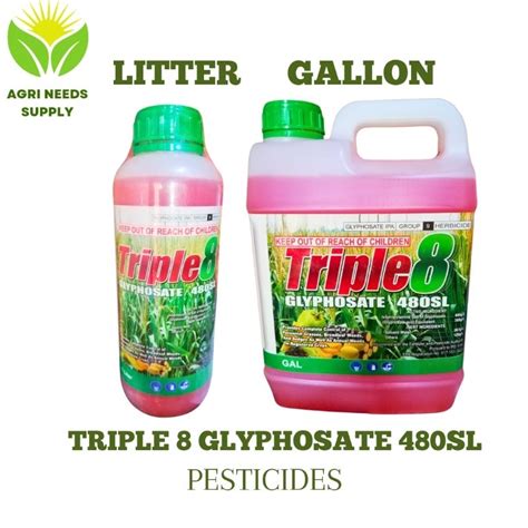 Triple 8 Triple8 GLYPHOSATE 480sl Gallon Liter Shopee Philippines