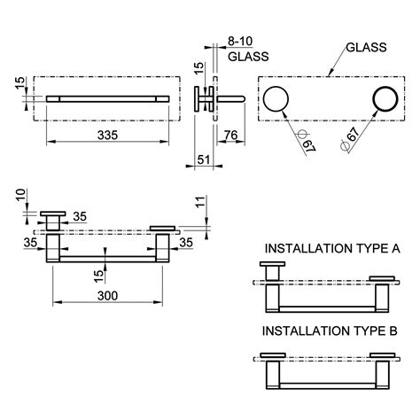 Gessi Habito Towel Rail For Glass Fixing 30 GESSI CHROME 031