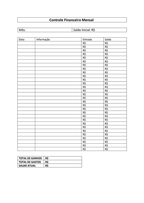 Controle Financeiro Mensal Pdf Artofit