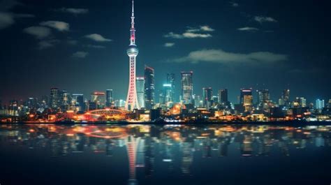 Premium AI Image | Night view of Tokyo Skytree