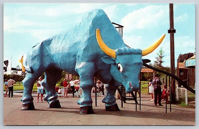 Postcard Babe The Blue Ox Paul Bunyan Center Joe Bowen Brainerd MN F1