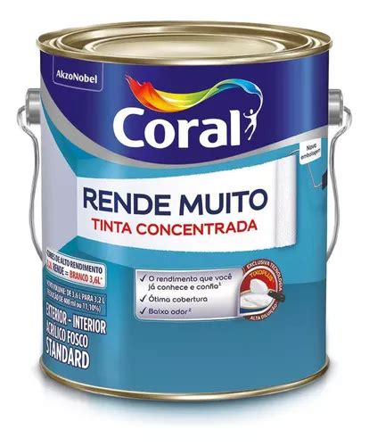 Tinta Acrílica Coral Rende Muito 3200ml Tubarão Branco Frete grátis