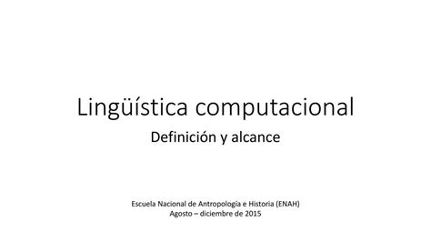 Ling Stica Computacional Ppt Descargar