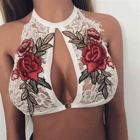 Sexy Flower Bustier Clothes Women S Sexy Perspective Mesh Lace Bustier