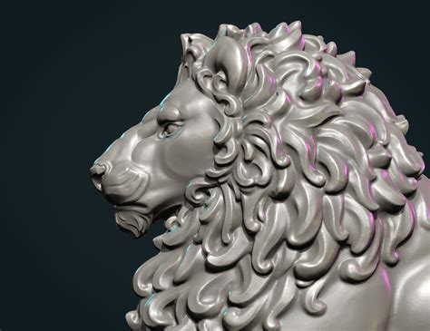 Lion Sculpture - 3D Print Model by Skazok