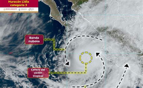 Huracán Lidia se convierte a categoría 3 señala Conagua