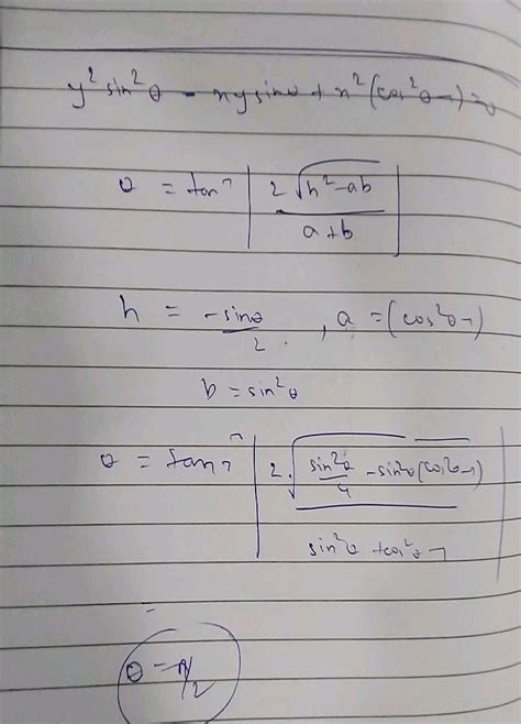 A B C D D Angle Between The Lines X Cos E Xy