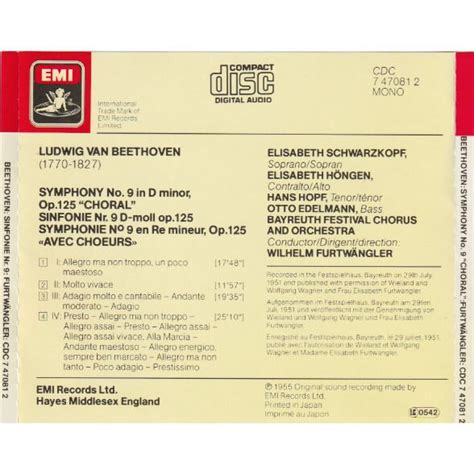 Ludwig van beethoven symphony no 9 choral Wilhelm Furtwängler