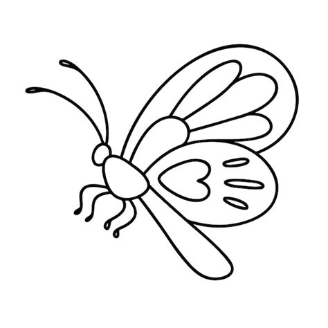 Premium Vector Coloring Page Butterfly Vector Outline Illustration