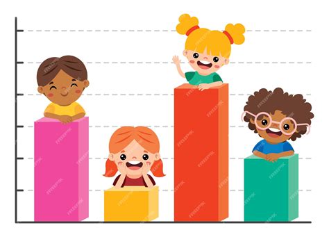 premium vector cartoon kids posing  bar graph